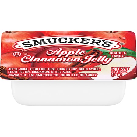 Smuckers Smucker's Plastic Apple Cinnamon Jelly Cups .5 oz. Cup, PK200 5150001923